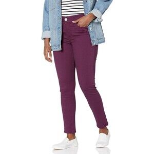 Seven 7 High Rise Booty Shaper Maroon Slim Skinny Jeans pants  32x27 Size 12